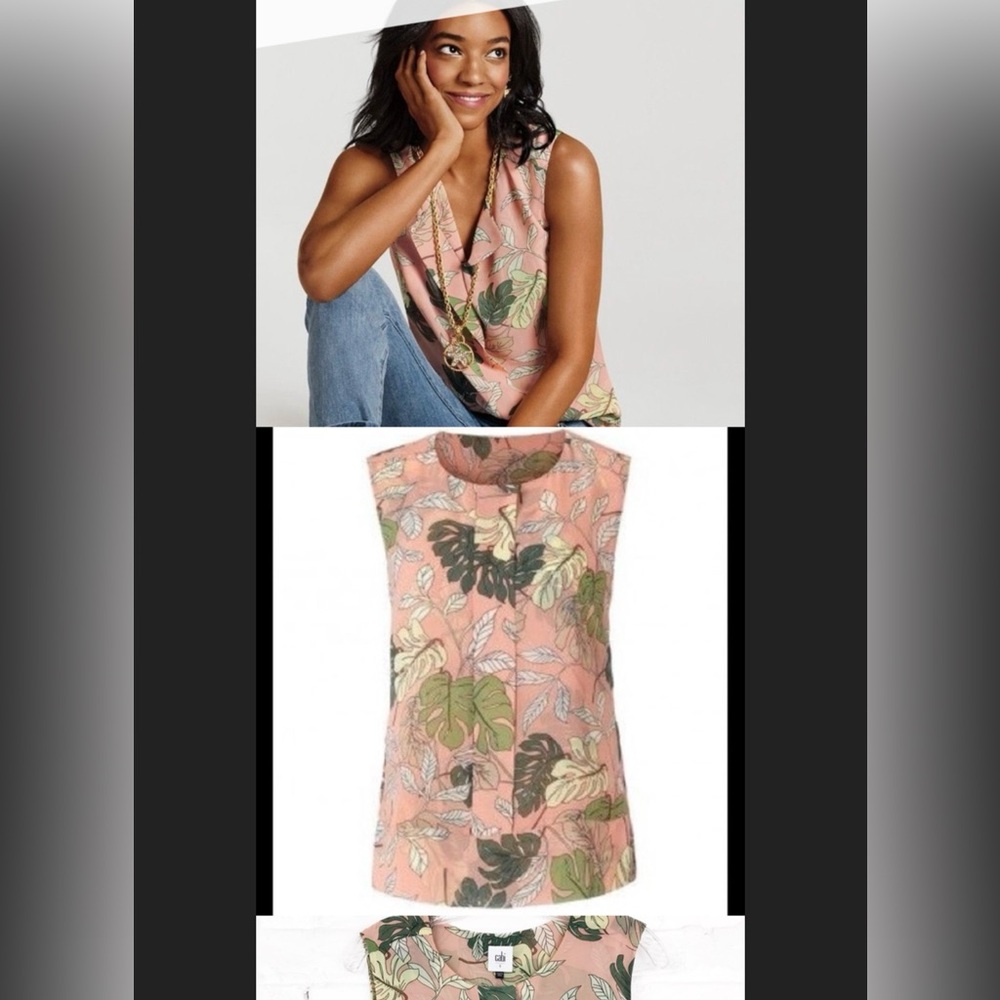 PICK 5/$15 Cabi Alegria Tropical Print Tank Top XS Sleeveless Floral Flowers